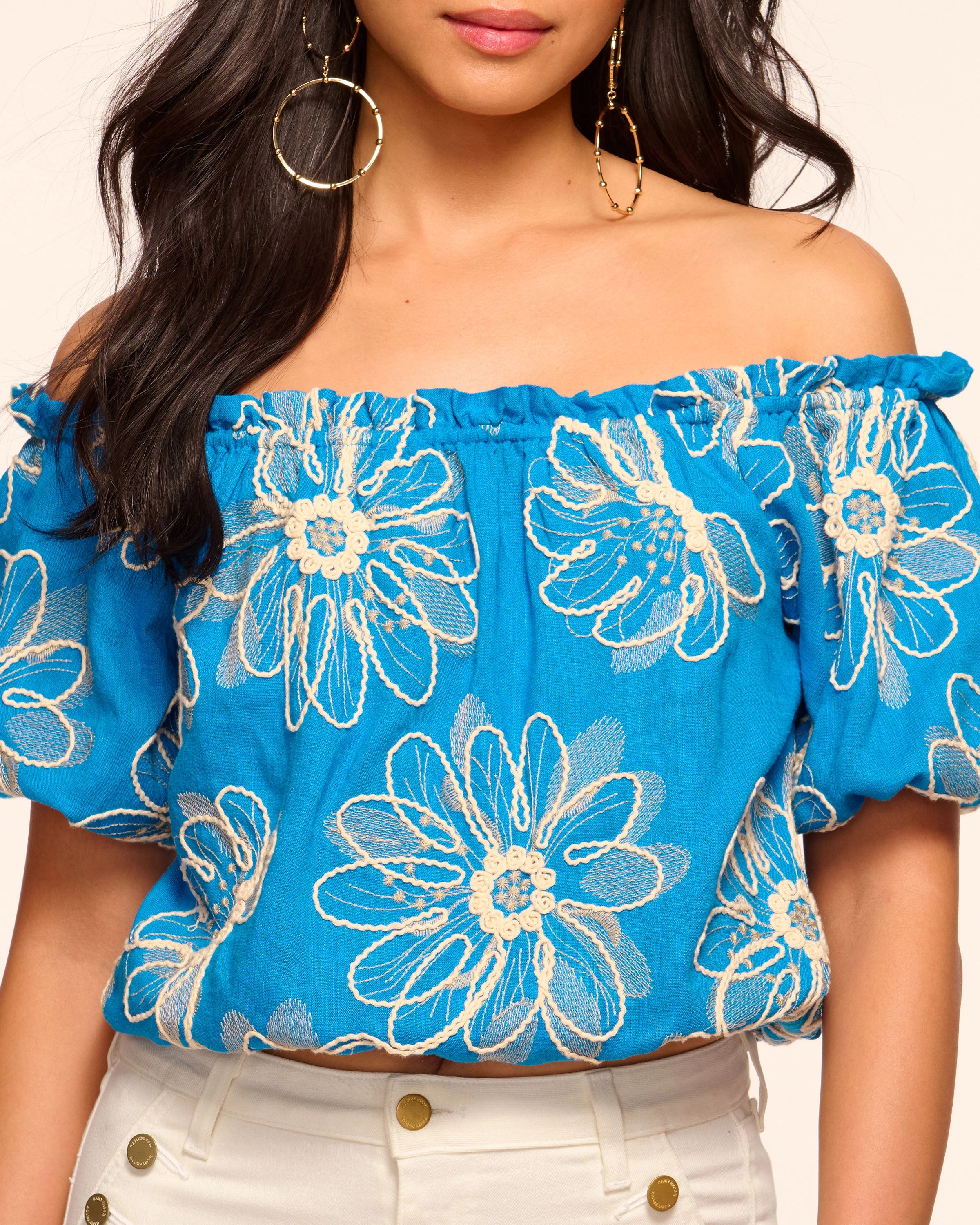 Lana Embroidered Off-The-Shoulder Top