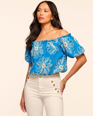 Lana Embroidered Off-The-Shoulder Top