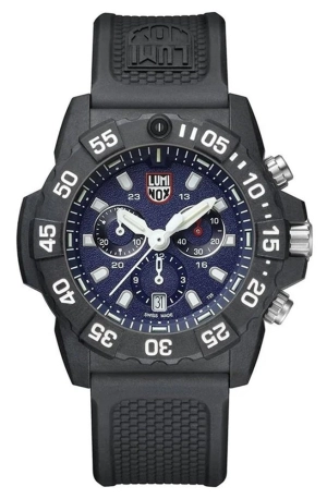 Luminox Navy SEAL Chronograph CARBONOX Blue Dial Black Rubber Strap Date Divers Quartz Mens Watch XS.3583