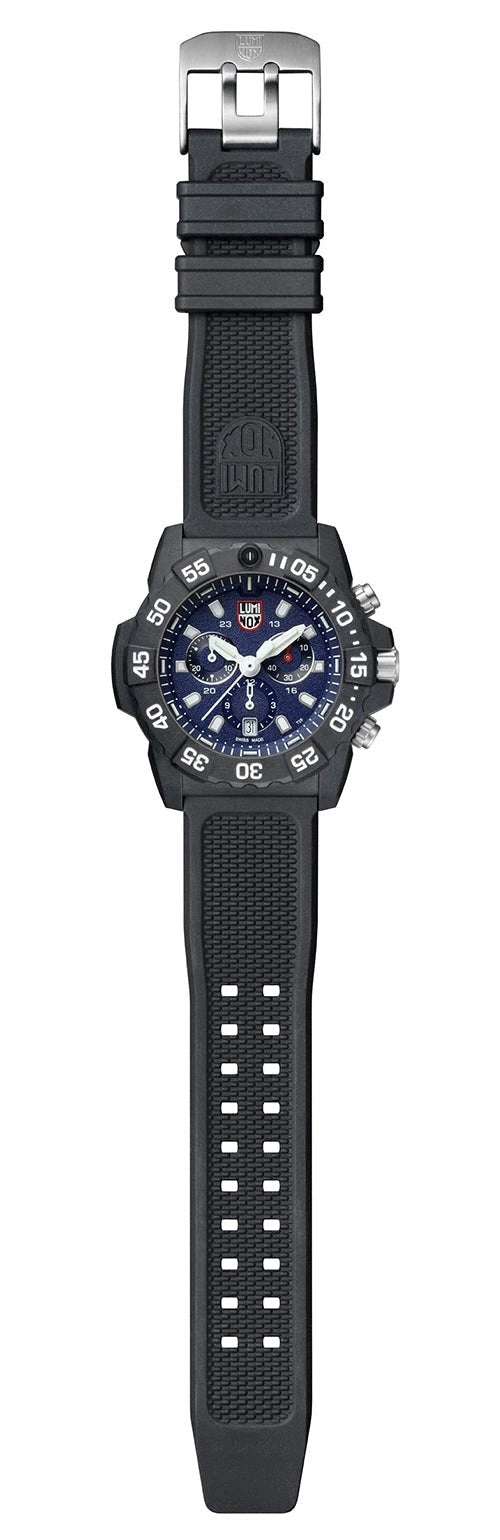 Luminox Navy SEAL Chronograph CARBONOX Blue Dial Black Rubber Strap Date Divers Quartz Mens Watch XS.3583