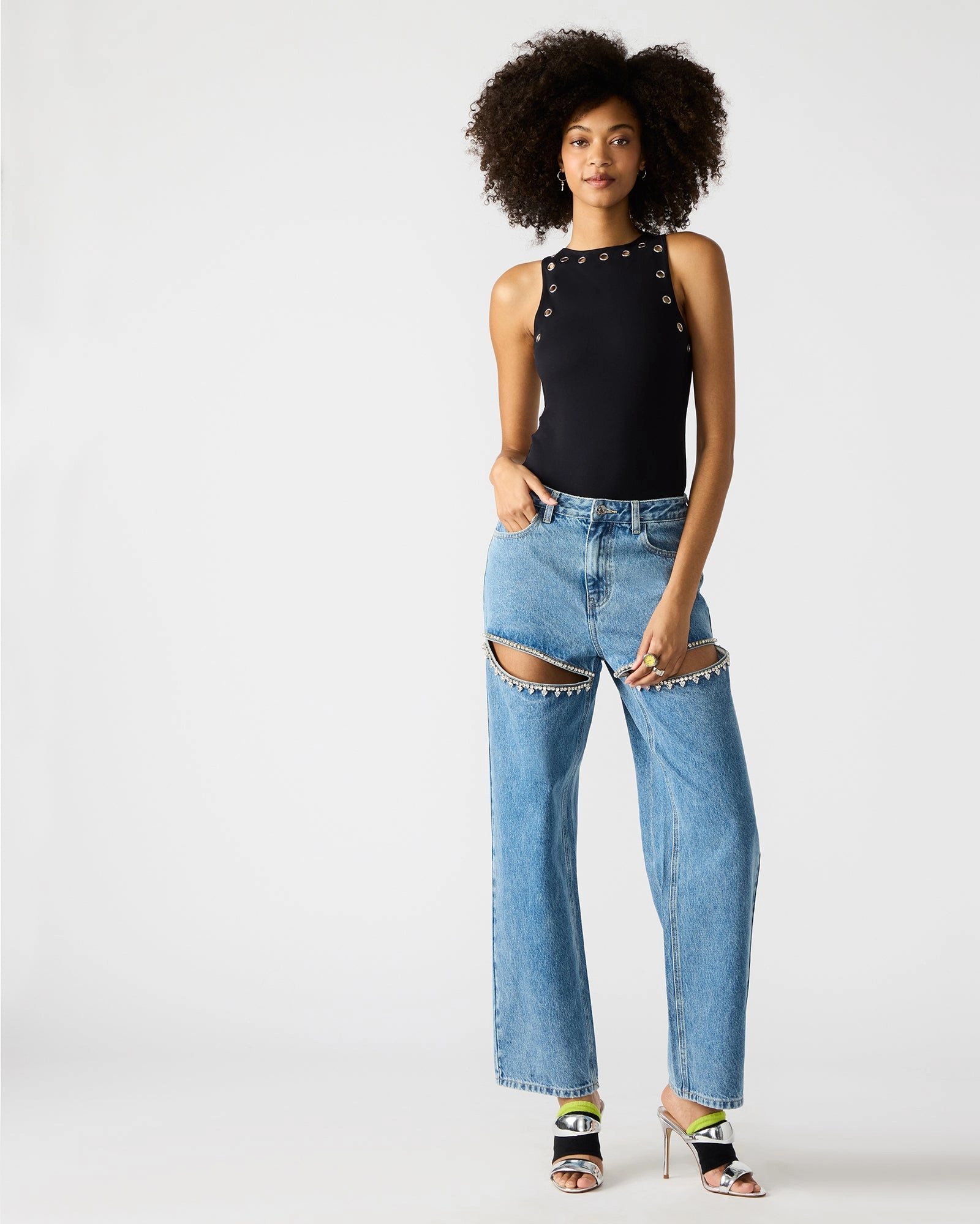 NICO GROMMET BODYSUIT BLACK