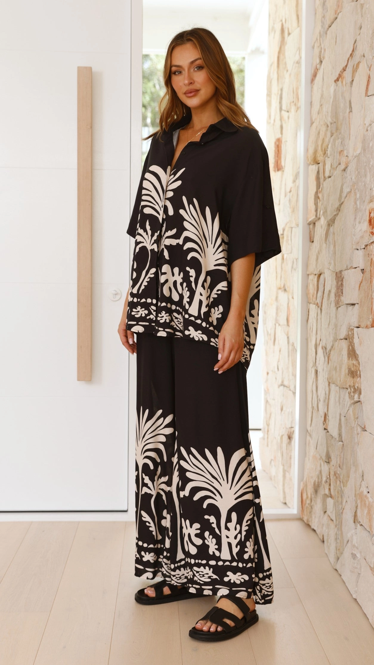 Noir Palm Shirt - Black