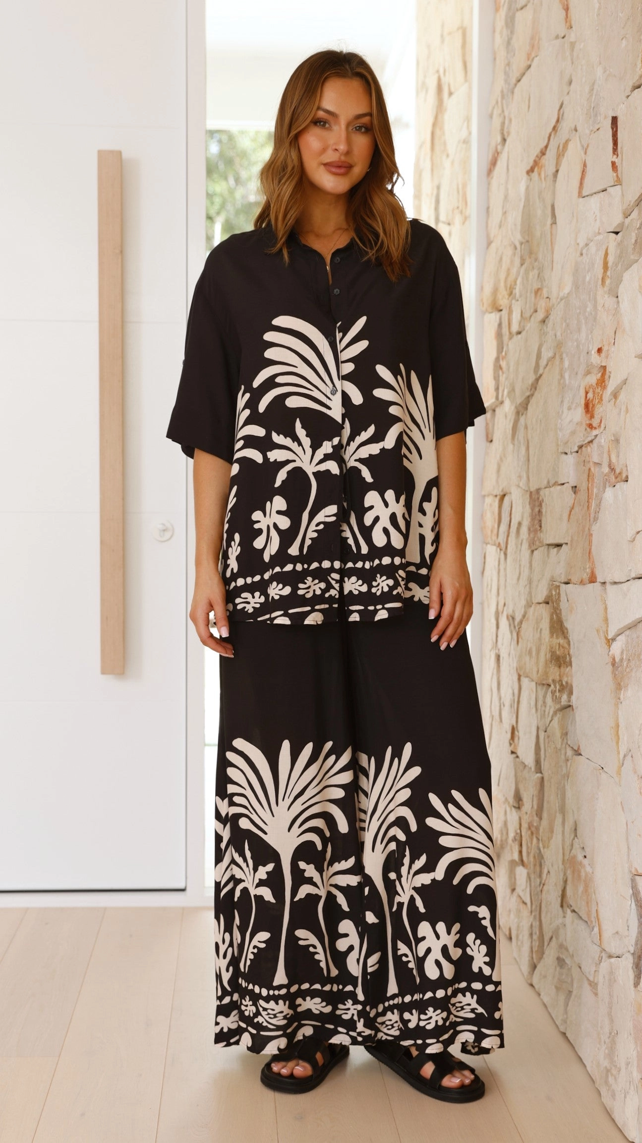 Noir Palm Shirt - Black