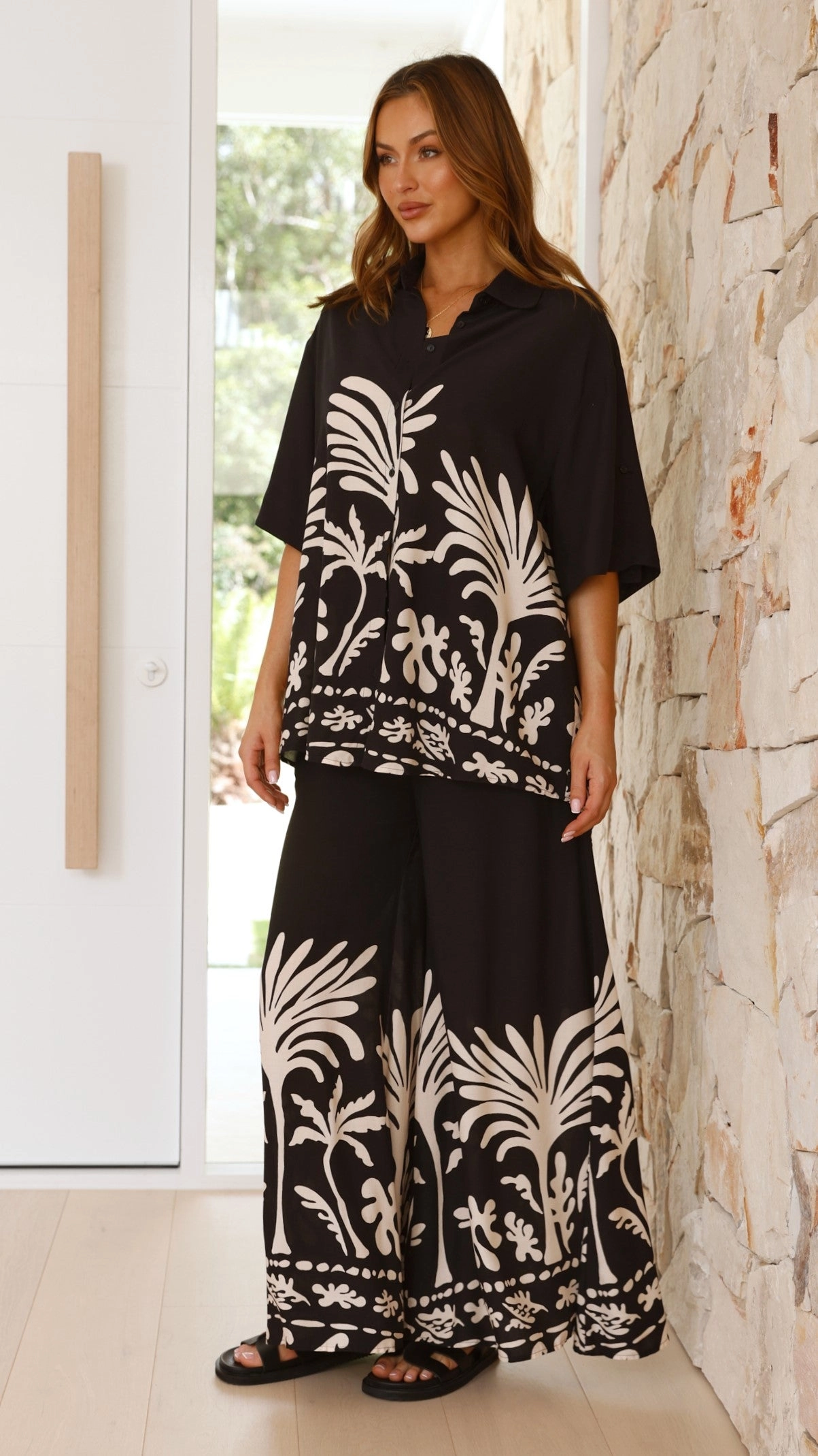 Noir Palm Shirt - Black