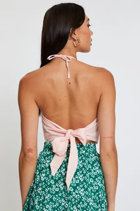 Pink Halter Top Crop