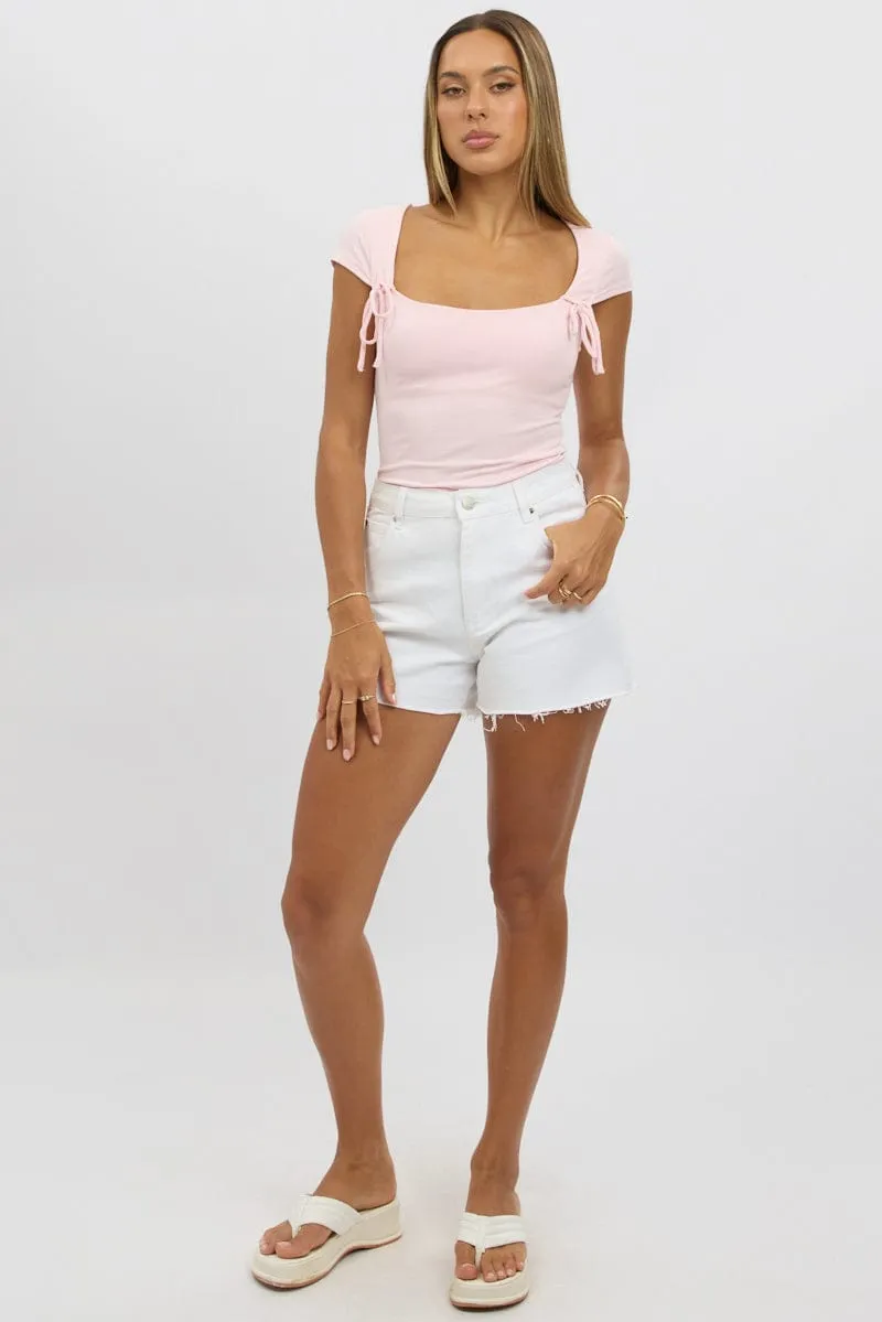 Pink Supersoft Tank Scoop Neck Ribbon
