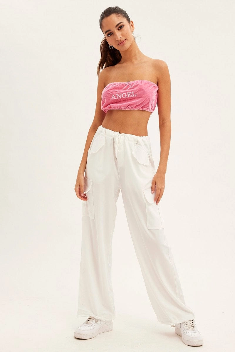 Pink Velvet Bandeau Top