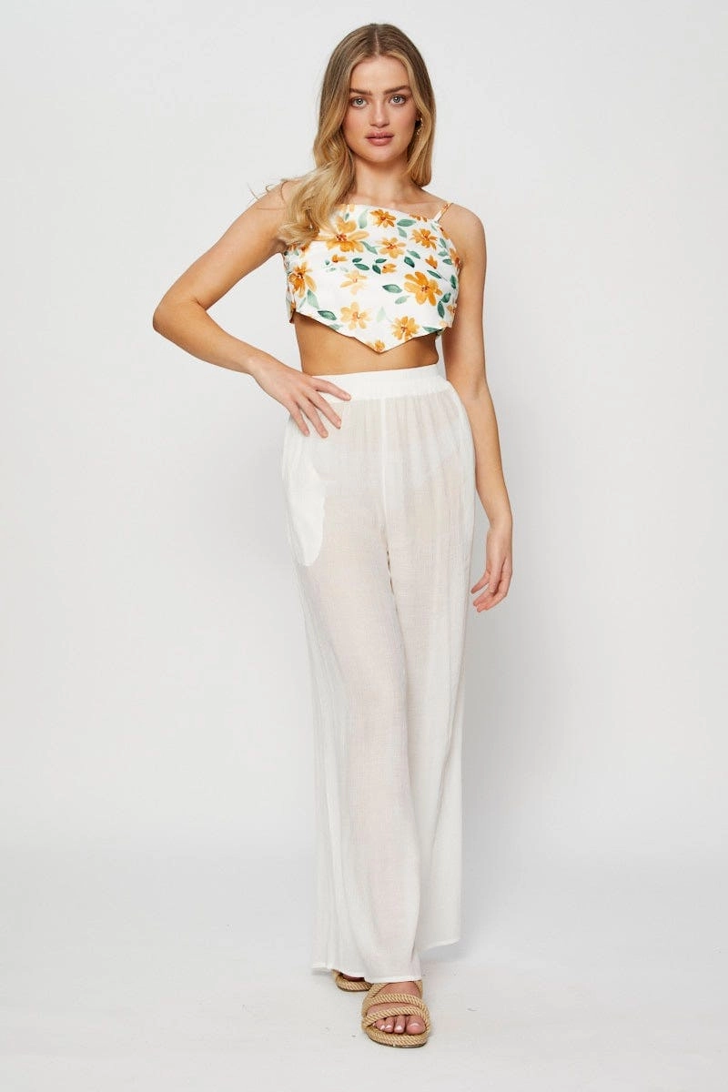 Print Scarf Top Sleeveless Halter Â 