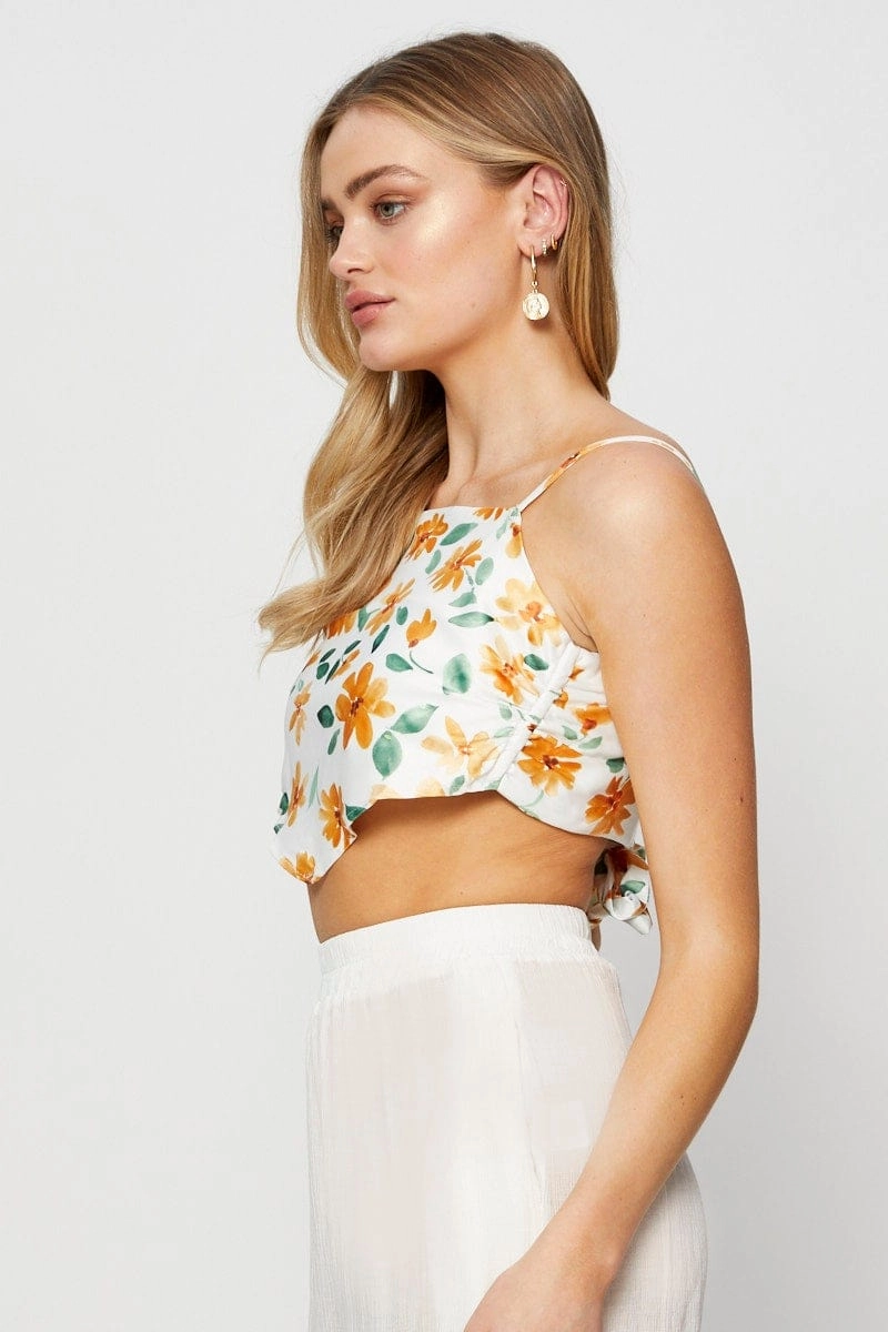 Print Scarf Top Sleeveless Halter Â 