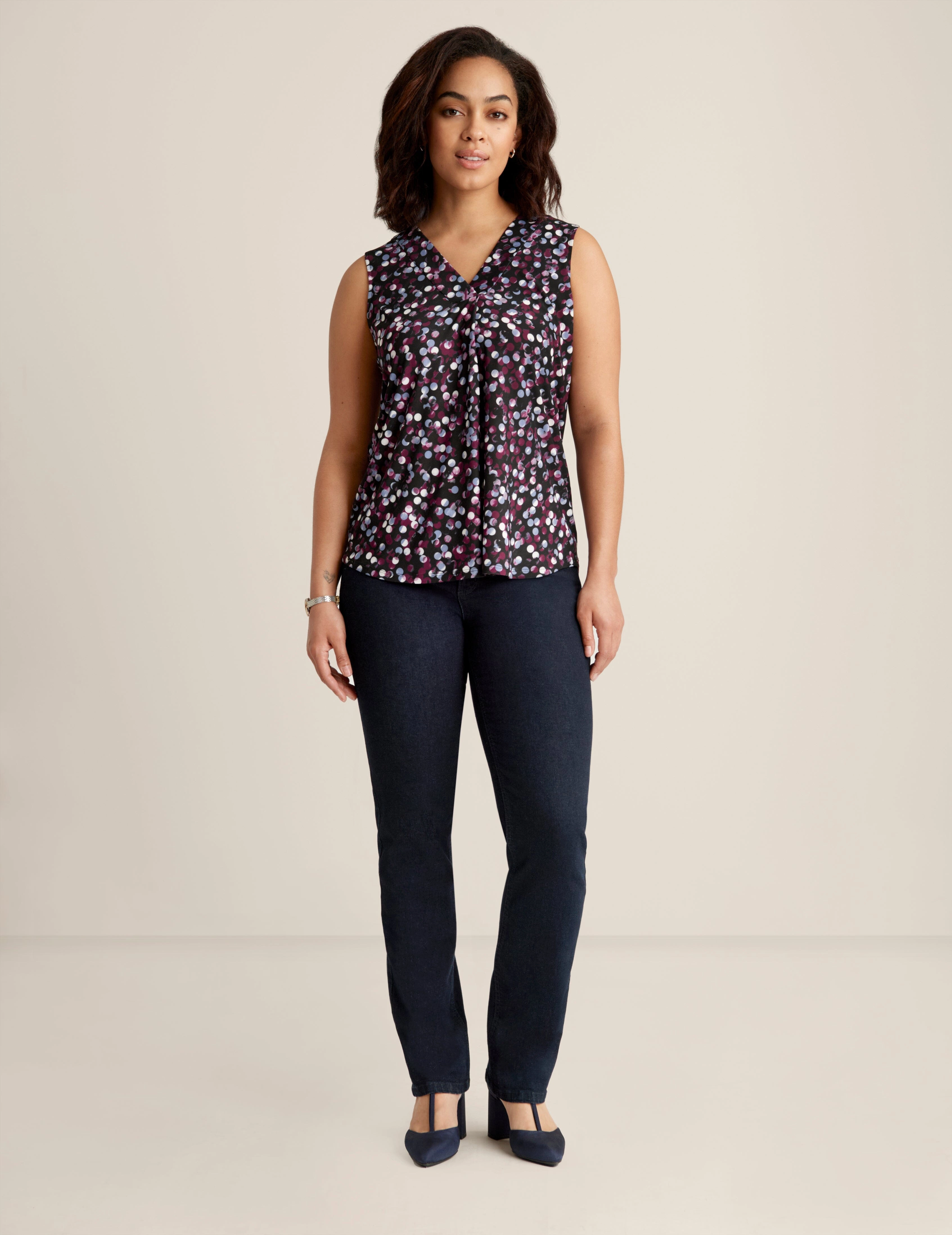 Printed Ity Pleat Front Shell - Sale