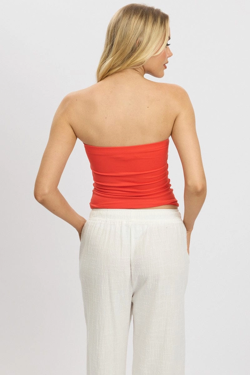 Red Supersoft Bandeau Top