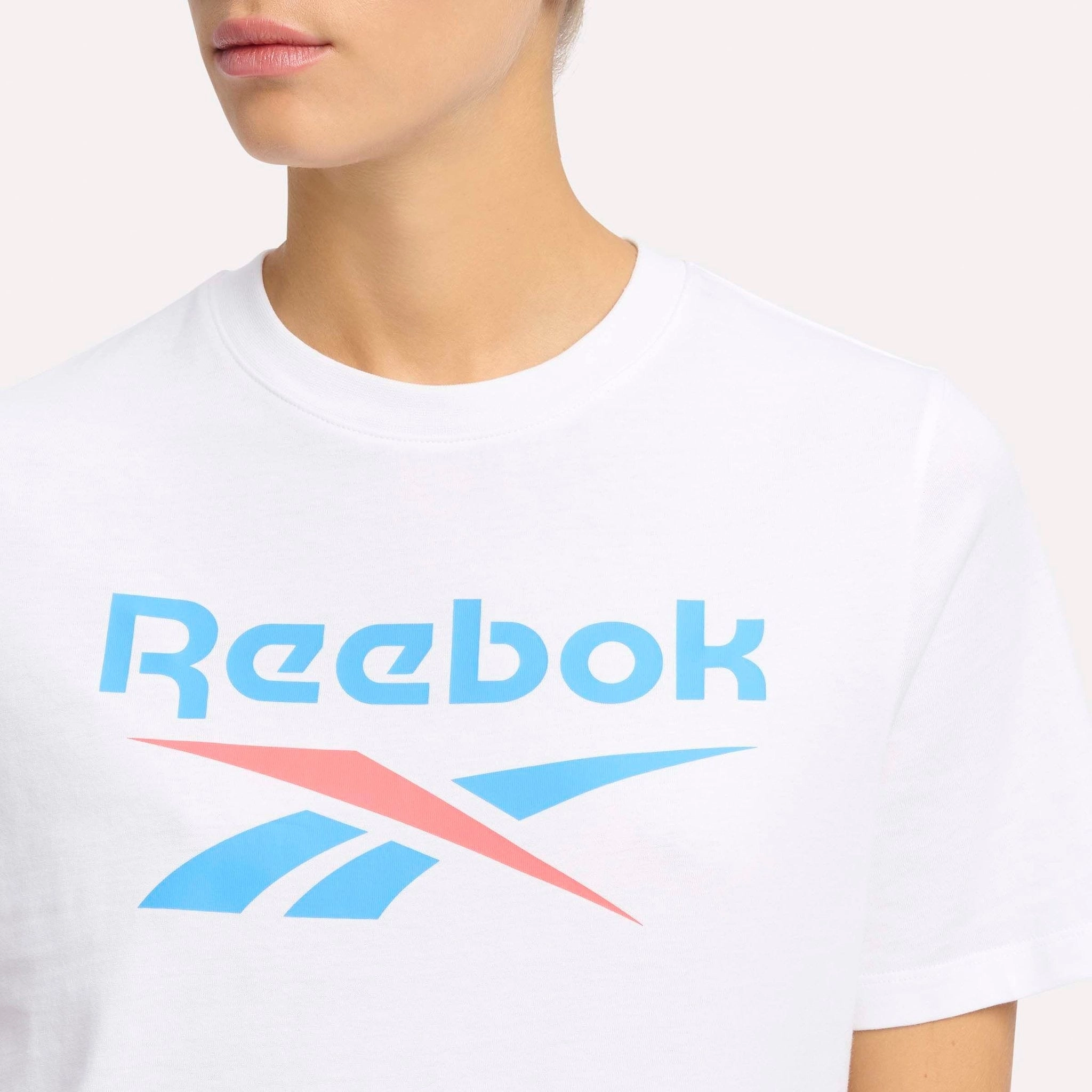 Reebok Identity Big Logo Tee White/Coral/Blue