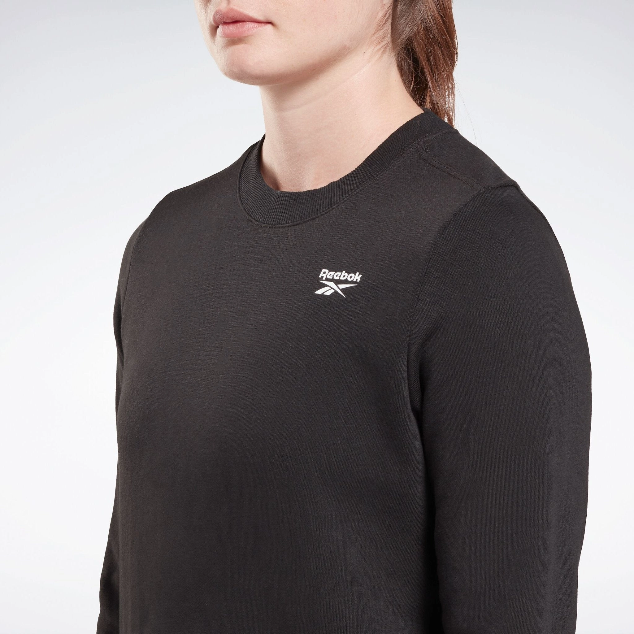 Reebok Identity Small Logo French Terry Crew Sweatshirt Black