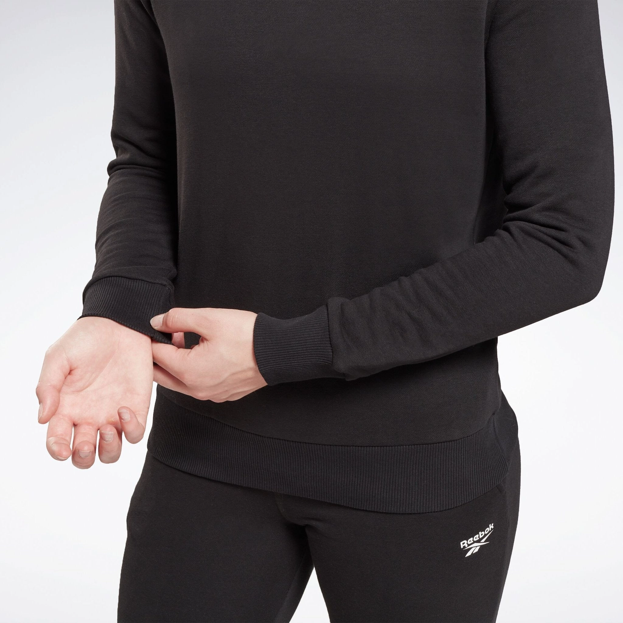 Reebok Identity Small Logo French Terry Crew Sweatshirt Black