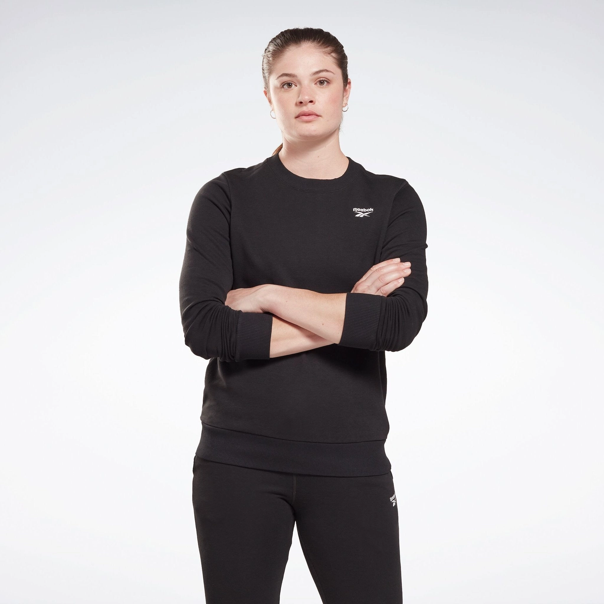 Reebok Identity Small Logo French Terry Crew Sweatshirt Black