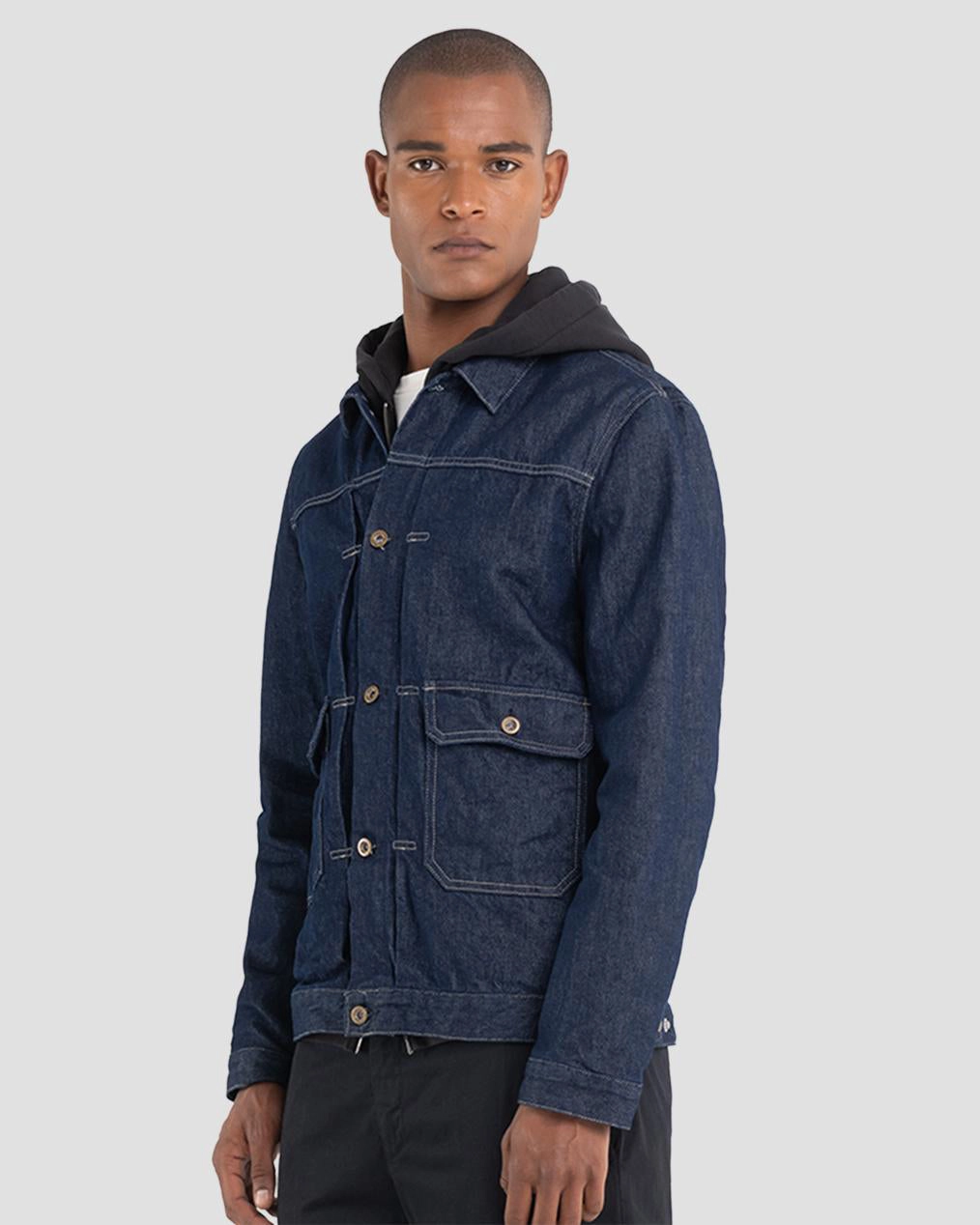 Replay Sartoriale Red Cast Indigo Denim Jacket - Dark Blue