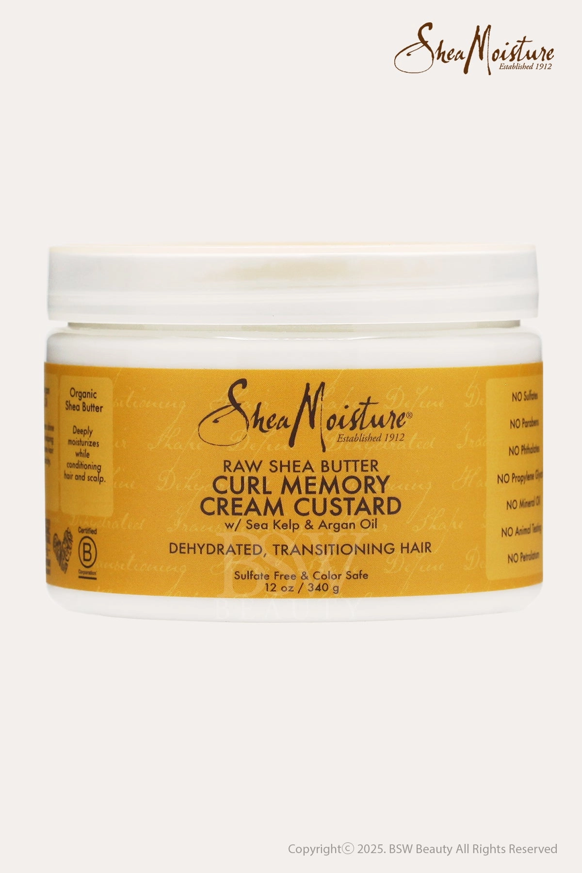 SHEA MOISTURE RAW SHEA BUTTER CURL MEMORY CREAM CUSTARD 12oz