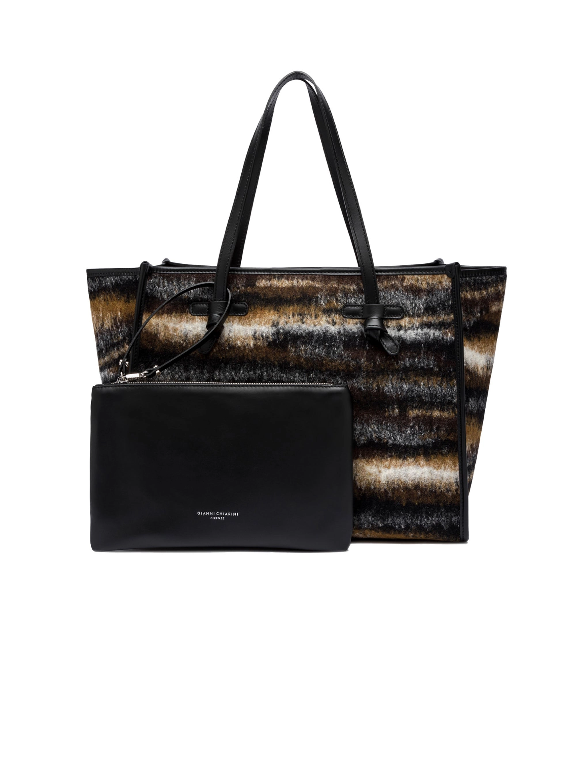 Shoulder Bag in Brown Melange Jacquard