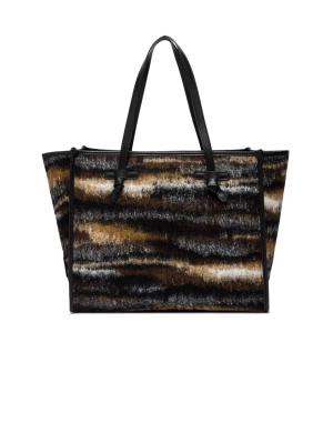 Shoulder Bag in Brown Melange Jacquard