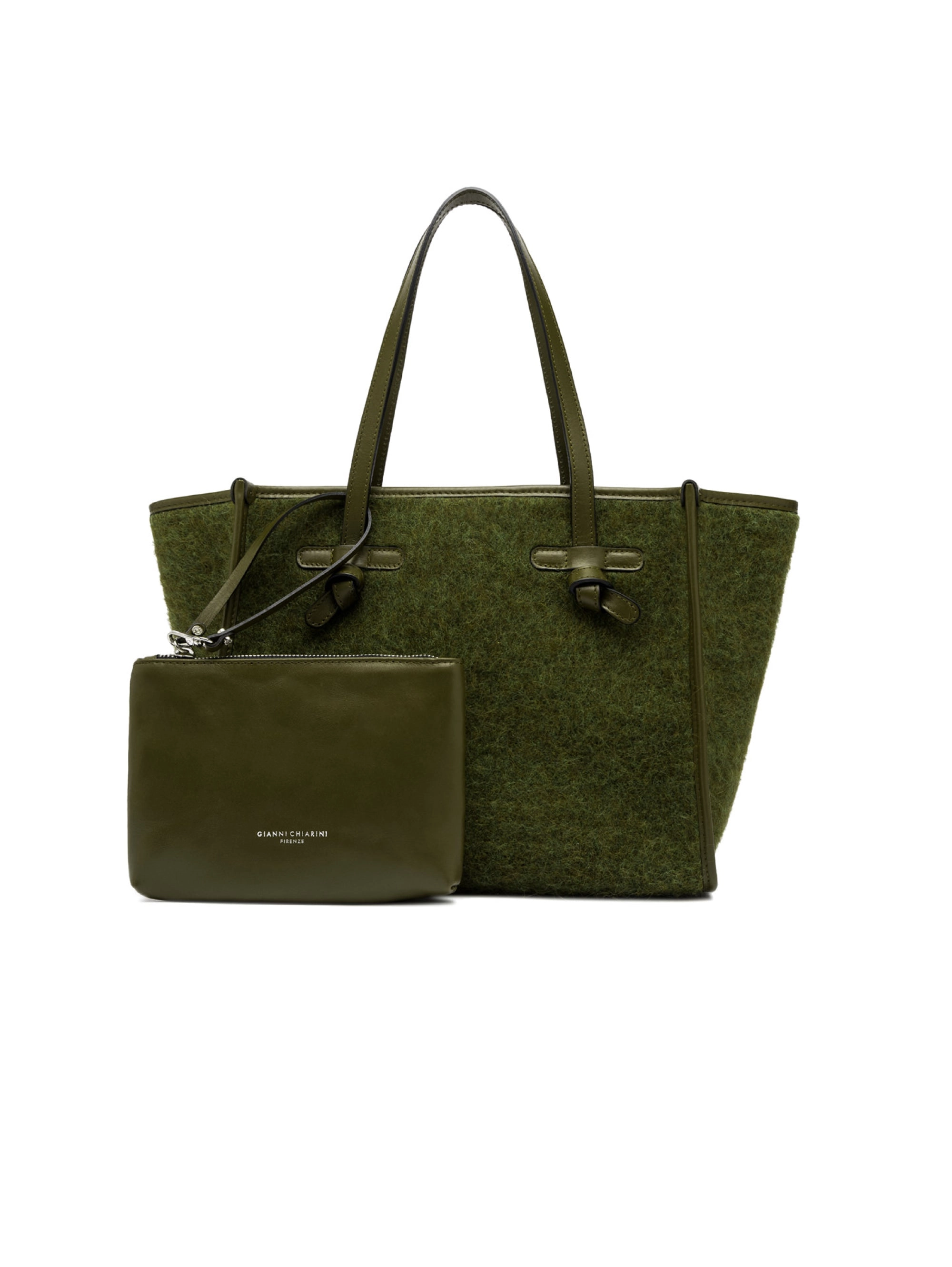 Shoulder bag in moss mohair