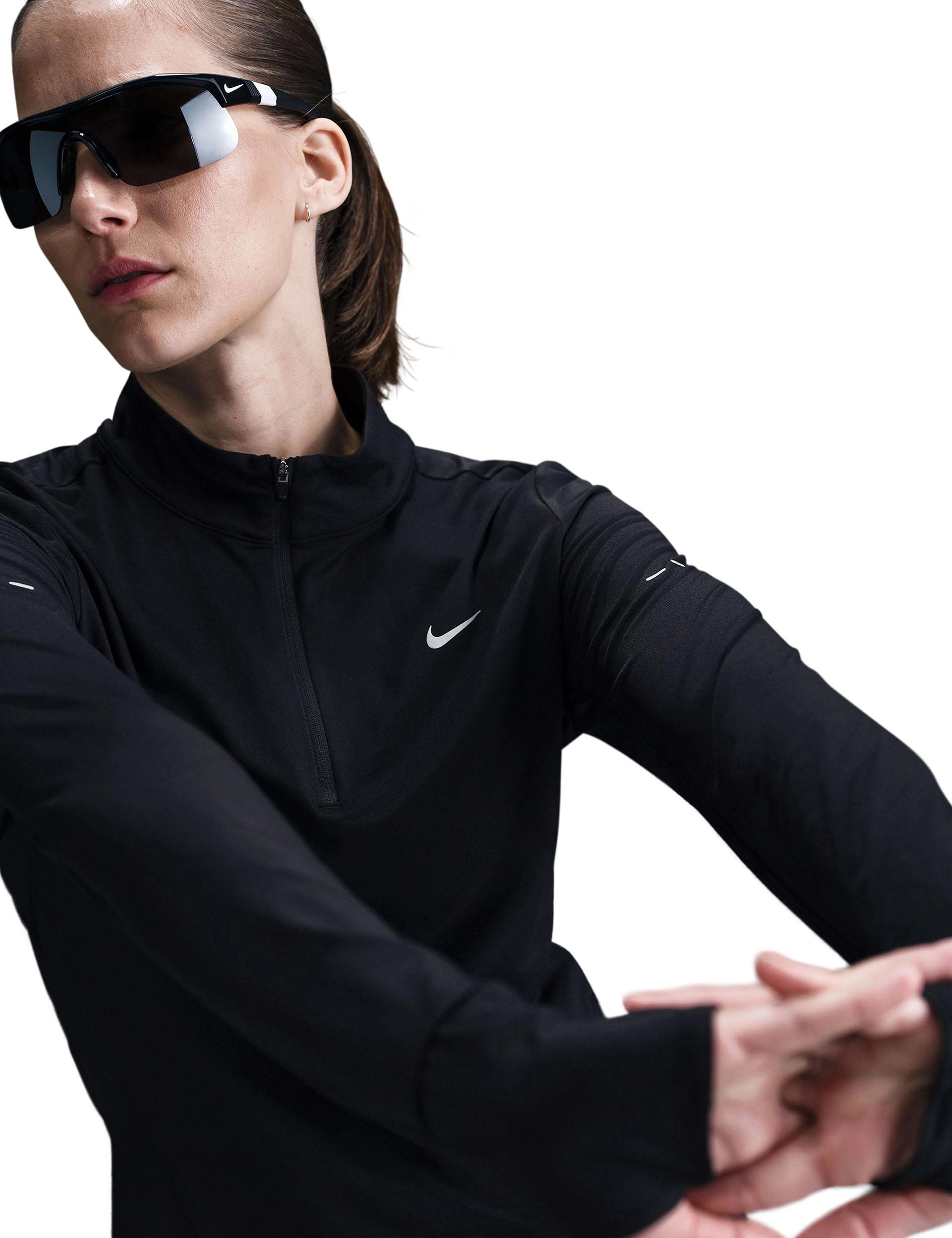 Swift Dri-FIT UV 1/4-Zip Running Top - Black/Reflective Silver