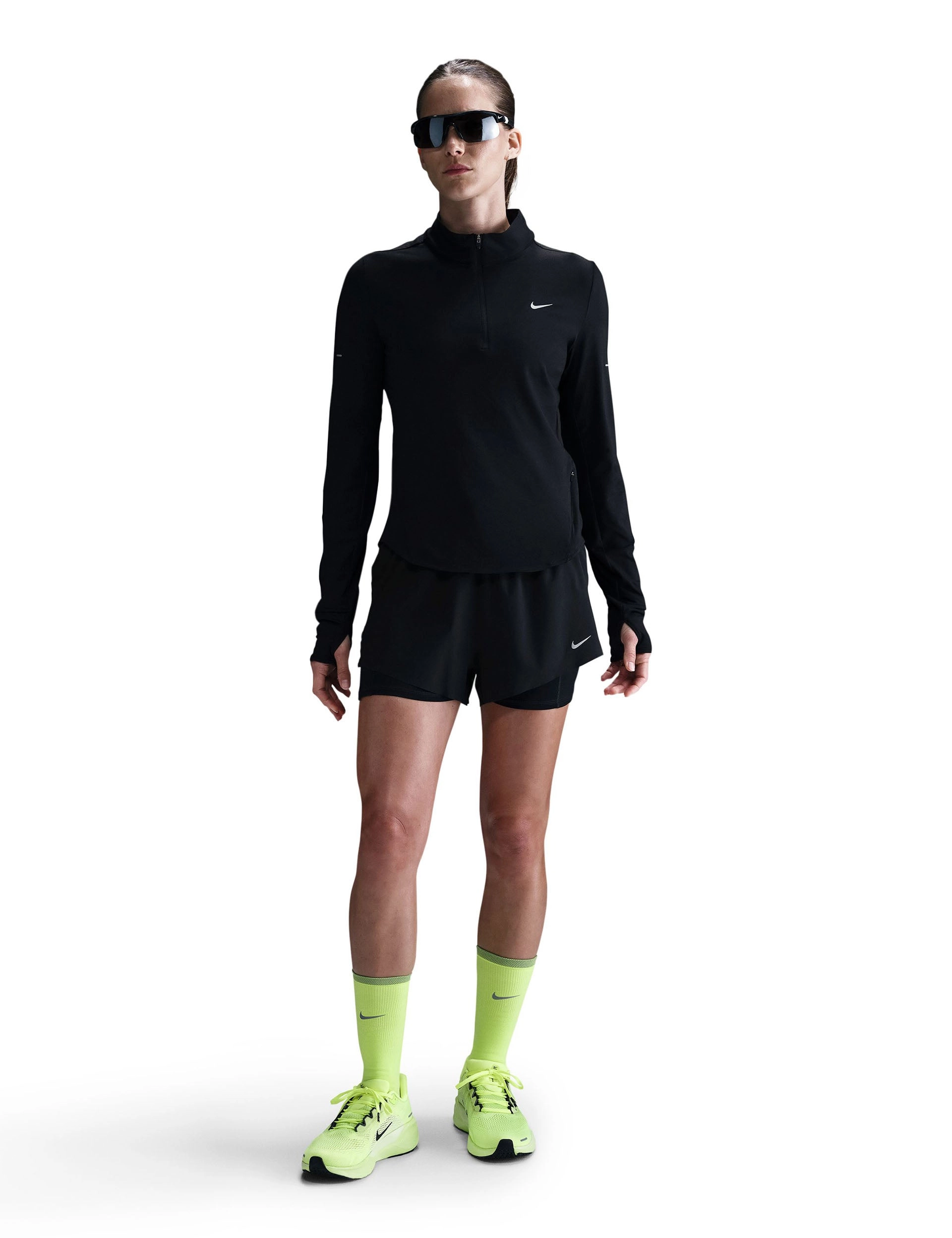 Swift Dri-FIT UV 1/4-Zip Running Top - Black/Reflective Silver