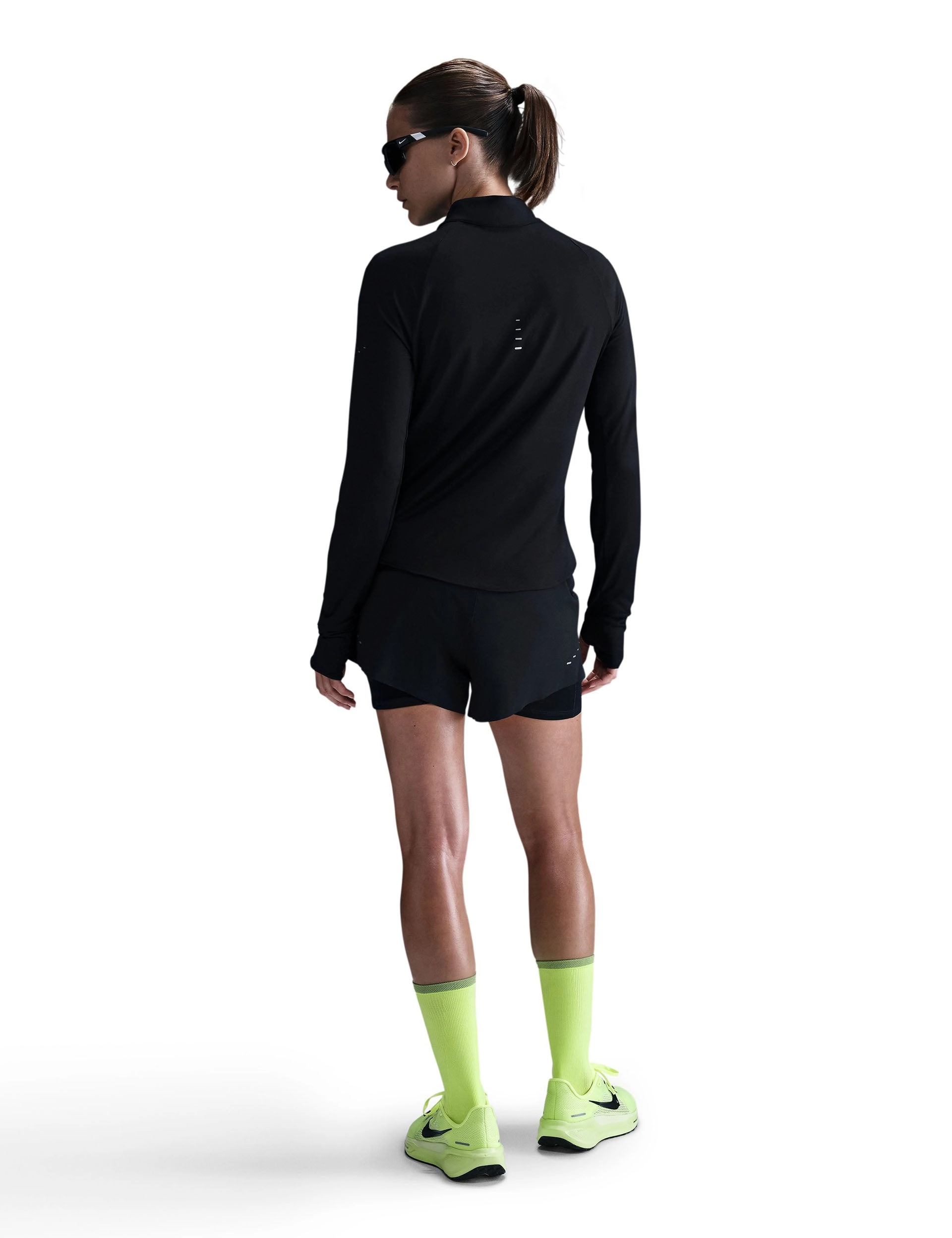 Swift Dri-FIT UV 1/4-Zip Running Top - Black/Reflective Silver