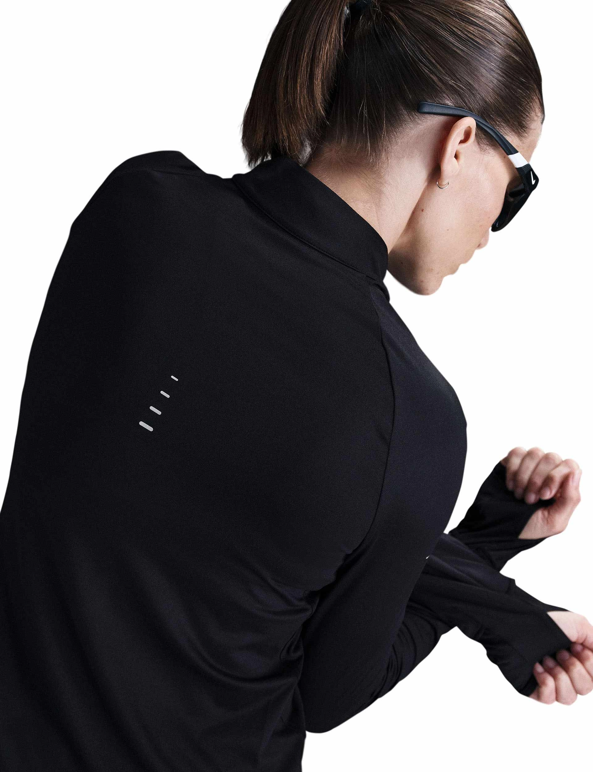 Swift Dri-FIT UV 1/4-Zip Running Top - Black/Reflective Silver