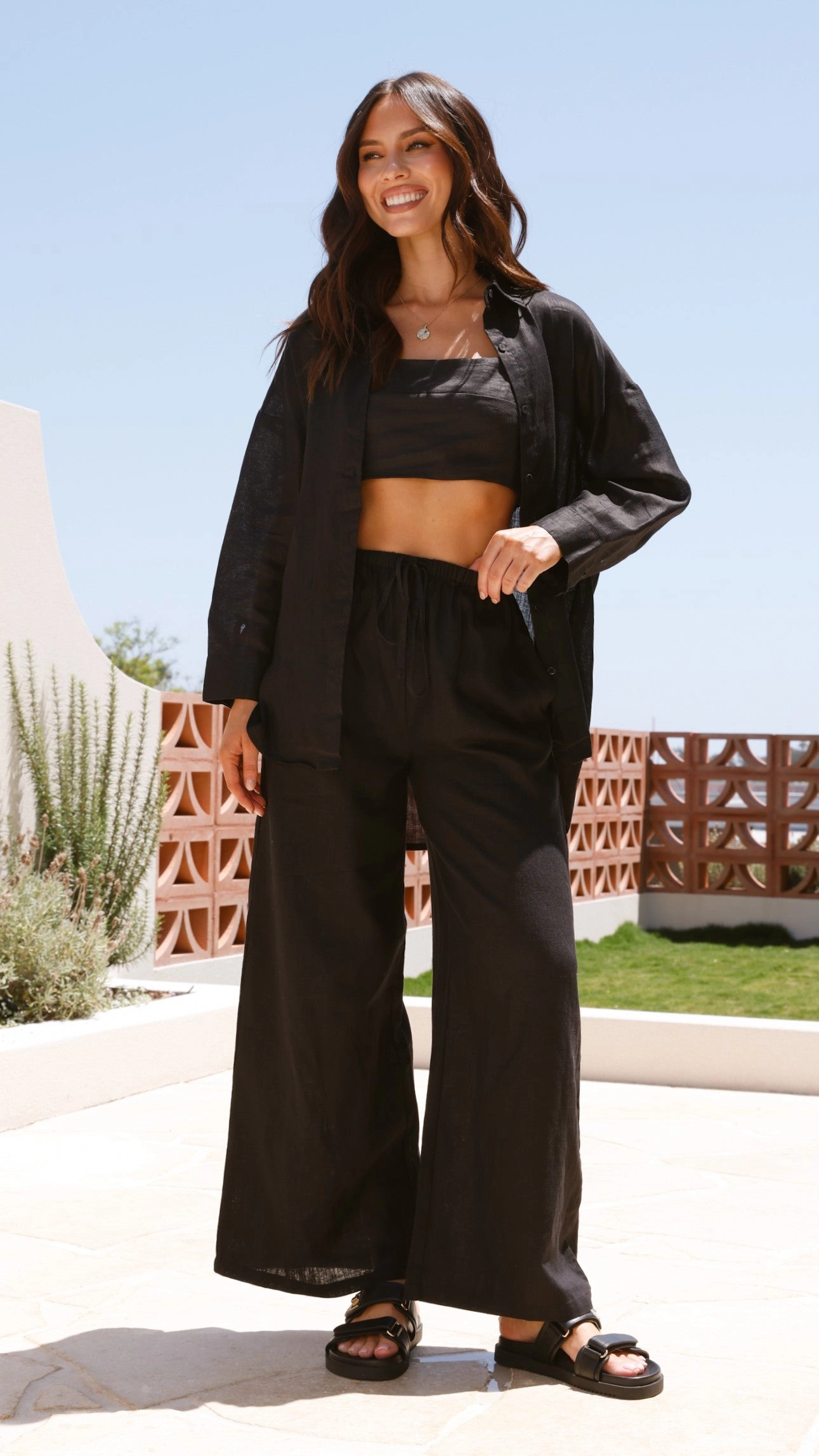 Taryn Button Up Shirt - Black