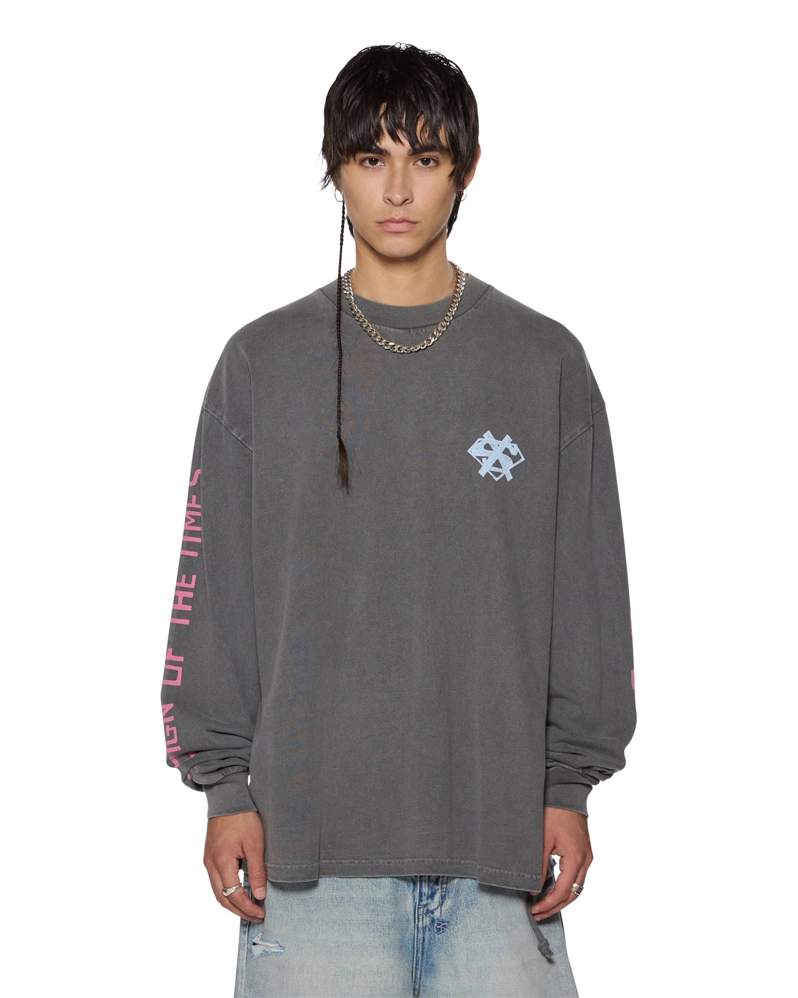 THE SIGN EKCESS LS TEE CHARCOAL