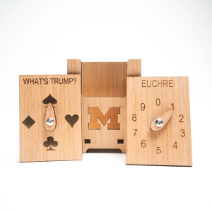 UofM - BLOCK M EUCHRE PLAYING CARD HOLDER WITH CARDS