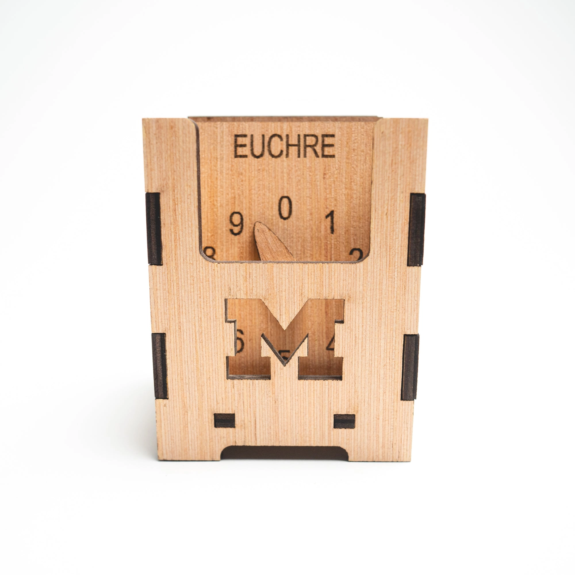 UofM - BLOCK M EUCHRE PLAYING CARD HOLDER WITH CARDS