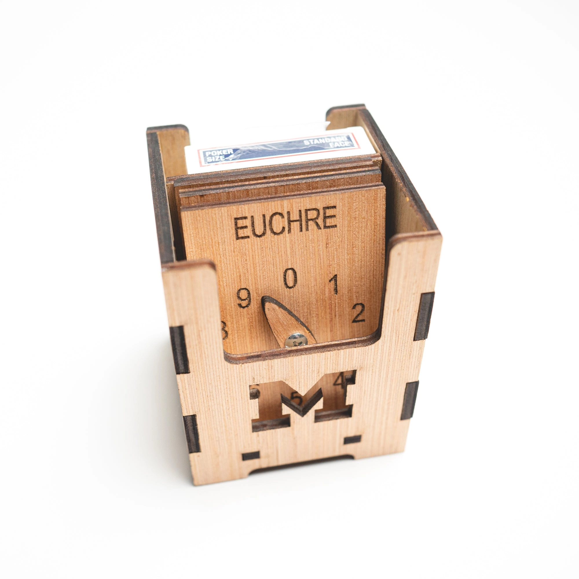 UofM - BLOCK M EUCHRE PLAYING CARD HOLDER WITH CARDS