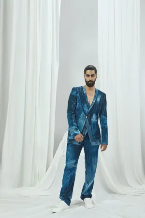 Velvet Printed Blazer