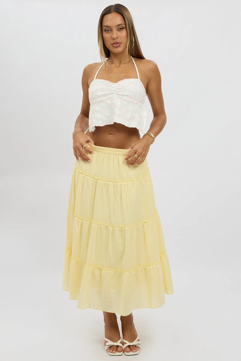 White Halter Neck Top Lace