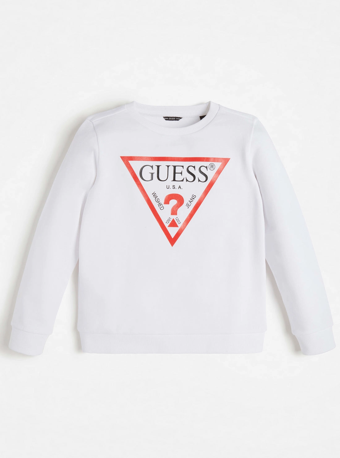 White Long Sleeve Fleece Pullover Top (7-16)