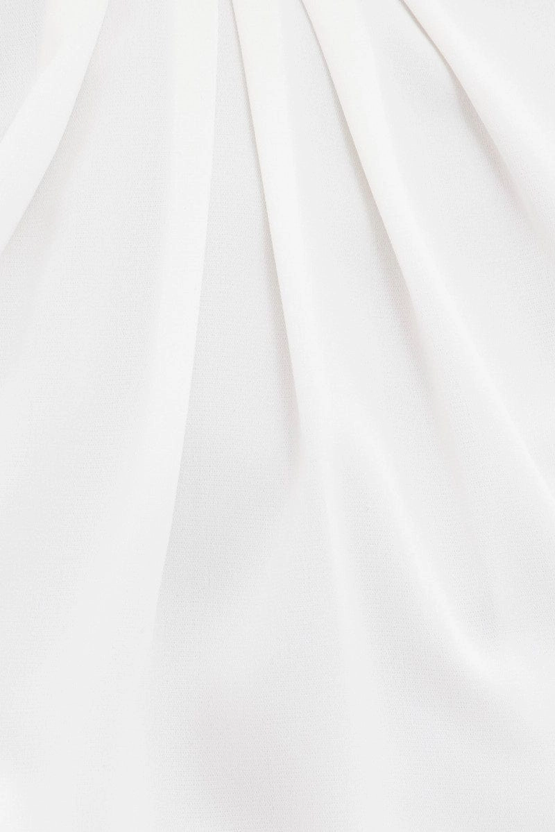 White Short Sleeves Work Top