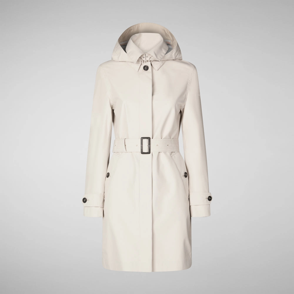 Woman's coat jackie in rainy beige