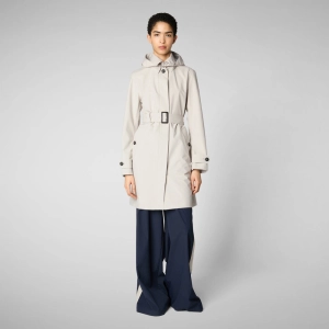 Woman's coat jackie in rainy beige