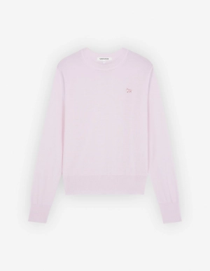 Women's Baby Fox Patch Regular Jumper Pale Pink