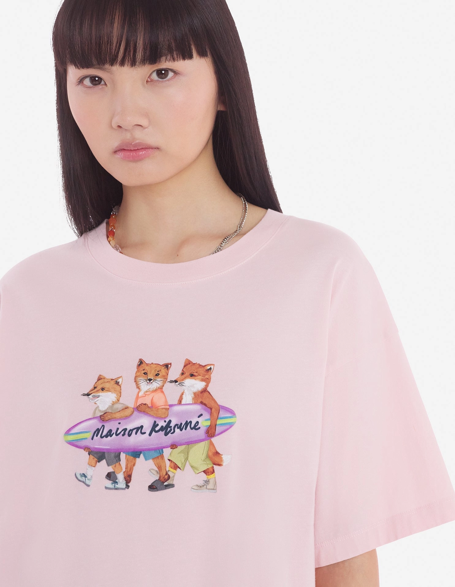 Women's Surfing Foxes Relaxed Tee-shirt Milkshake