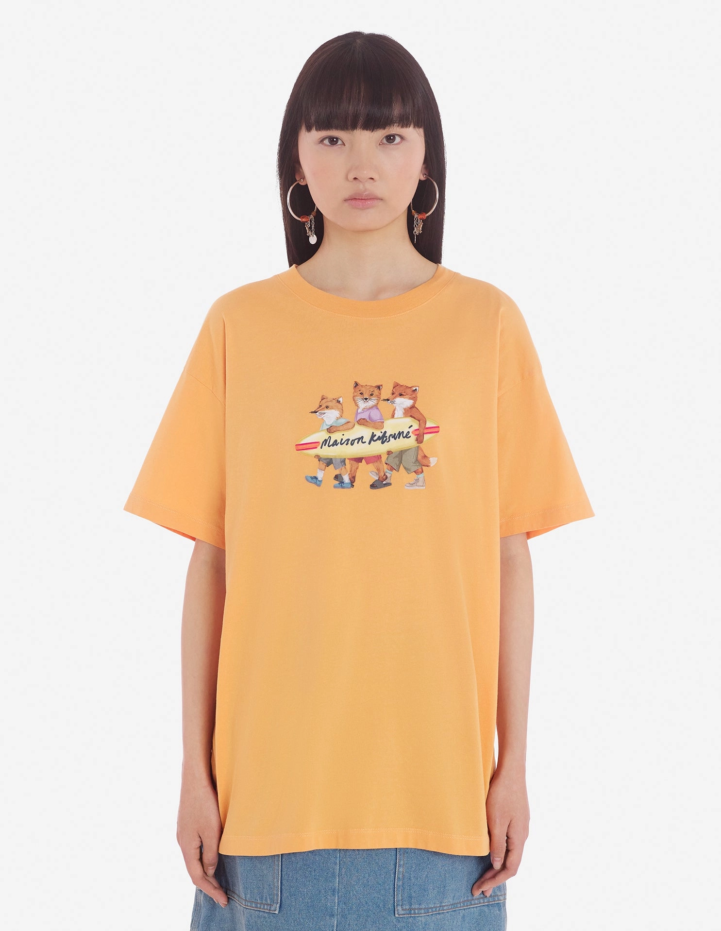 Women's Surfing Foxes Relaxed Tee-shirt Sunset Orange