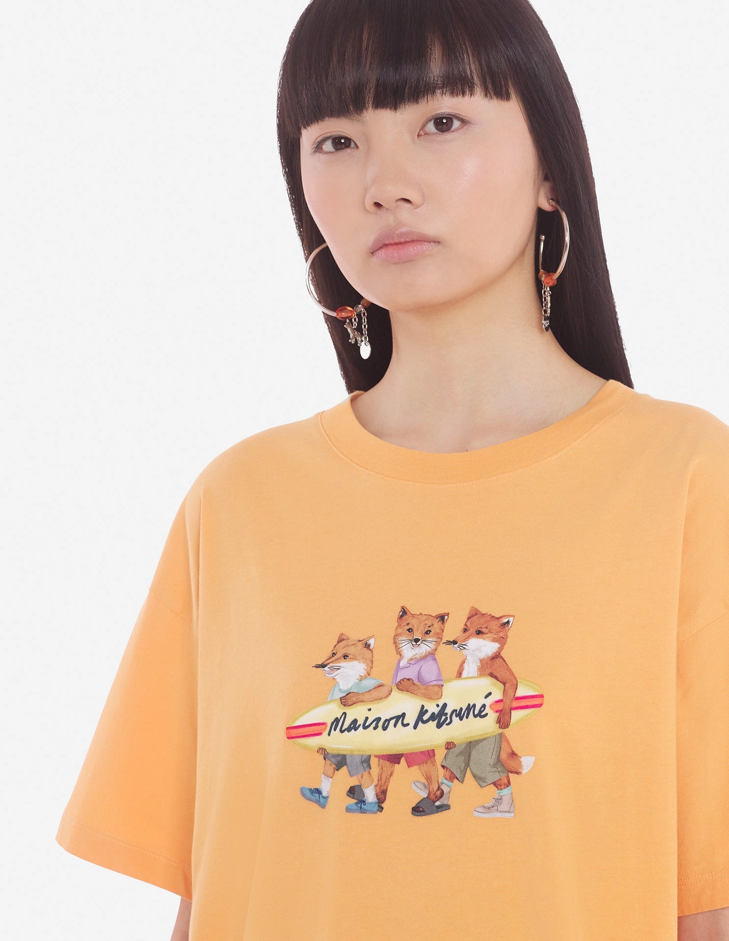 Women's Surfing Foxes Relaxed Tee-shirt Sunset Orange
