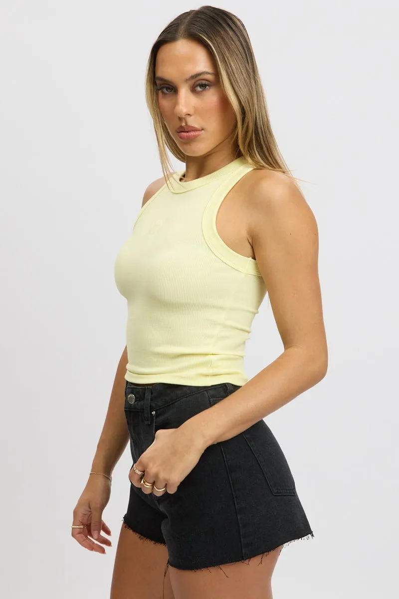 Yellow Rib Tank Sleeveless
