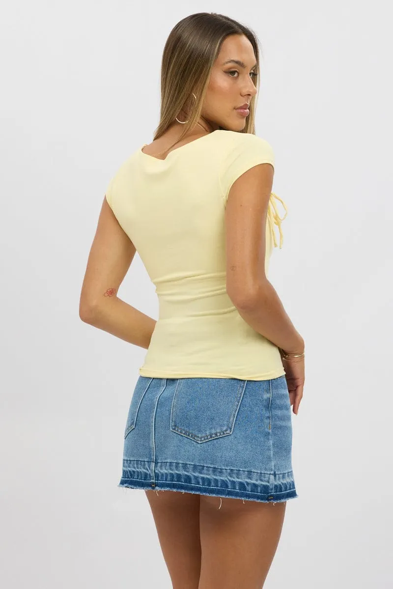 Yellow Supersoft Tank Scoop Neck Ribbon