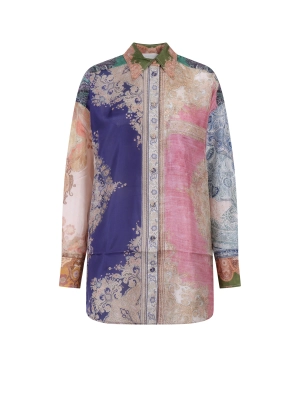 Zimmermann Anneke Relaxed Patch Paisley Print Shirt
